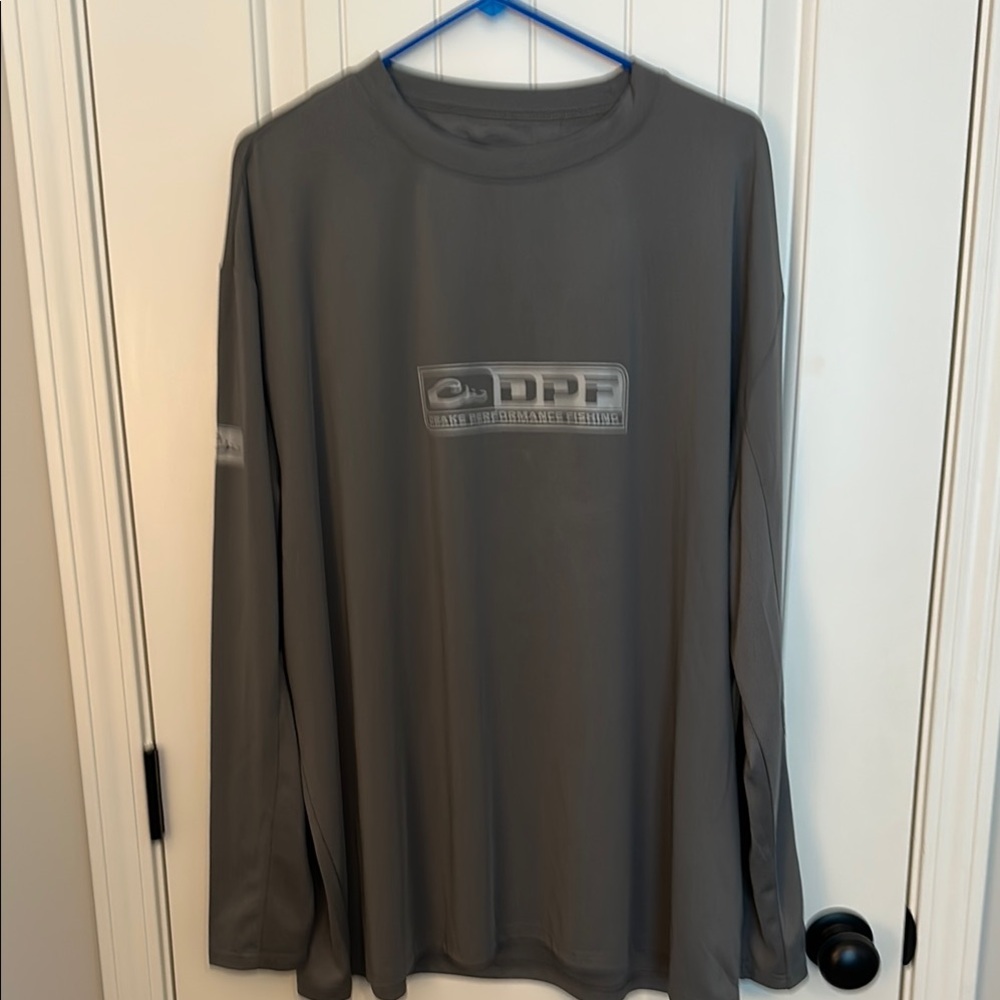 Drake Gray Long Sleeve Tee with Crew Neck - Like New